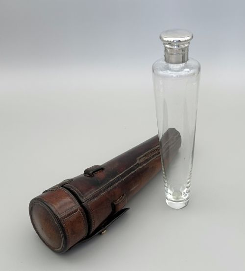 An Excellent George V Silver Mounted Hunting Flask in the Original Case