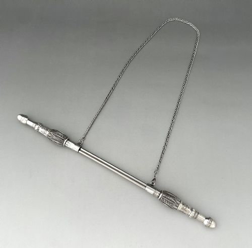 fig 2. A rare pair of Dutch silver knitting needle guards