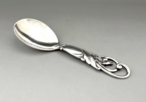 A STYLISH DANISH SILVER CADDY SPOON - ADDITIONAL PHOTO 2