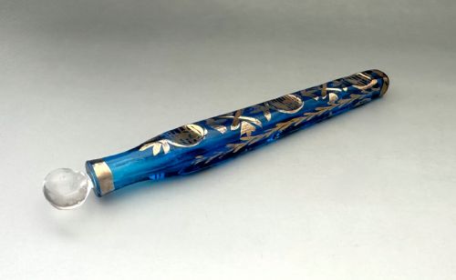 fig 1. A rare petrol blue Georgian Oxford Lavender Scent bottle