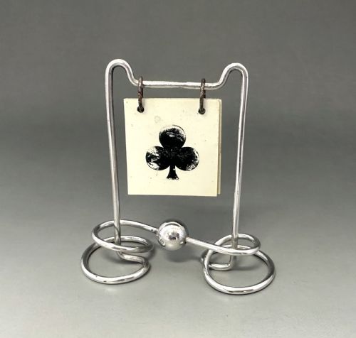 A DELIGHTFUL SILVER PLATED TRUMP MARKER - ADDITIONAL PHOTO 3