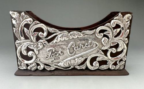 A CHARMING EDWARDIAN SILVER MOUNTED LETTER HOLDER - ADDITIONAL PHOTO 2