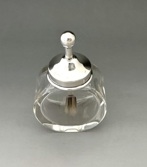 AN EXCELLENT SILVER MOUNTED CUT GLASS GLUE POT - ADDITIONAL PHOTO 1
