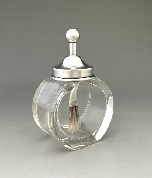 AN EXCELLENT SILVER MOUNTED CUT GLASS GLUE POT - ADDITIONAL PHOTO 2