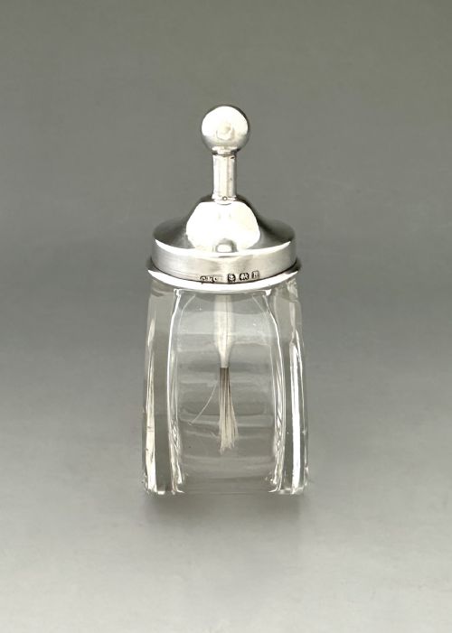 AN EXCELLENT SILVER MOUNTED CUT GLASS GLUE POT - ADDITIONAL PHOTO 4