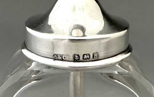 AN EXCELLENT SILVER MOUNTED CUT GLASS GLUE POT - ADDITIONAL PHOTO 6