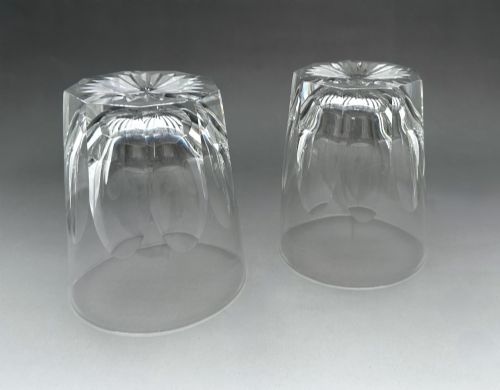 A PAIR OF EARLY 20TH CENTURY LARGE CUT GLASS WHISKY TUMBLERS - ADDITIONAL PHOTO 2