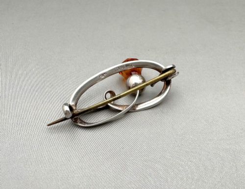 A LOVELY CHARLES HORNER SILVER THISTLE BROOCH - ADDITIONAL PHOTO 3