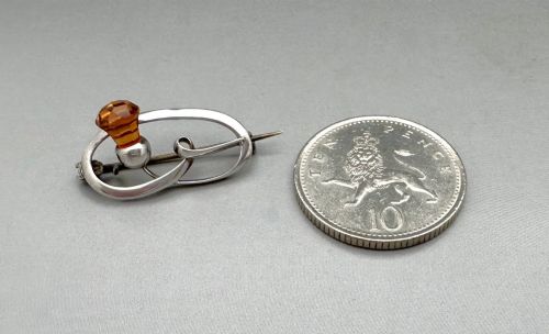A LOVELY CHARLES HORNER SILVER THISTLE BROOCH - ADDITIONAL PHOTO 5