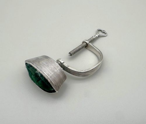 A Rare 19th Century Dutch Silver Sewing Clamp with Pin Cushion