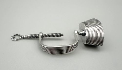 fig 2. A rare 19th Century Dutch silver sewing clamp with pin cushion