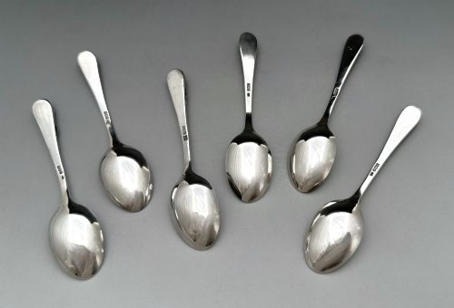 AN ARTS CRAFTS BOXED SET OF SCOTTISH SILVER DEMITASSE SPOONS SET WITH SEMIPRECIOUS STONES - ADDITIONAL PHOTO 6