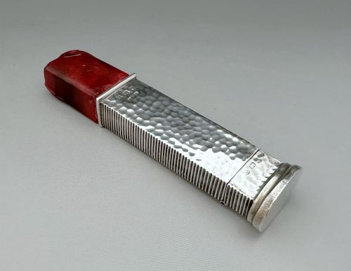A Rare Edwardian Silver Vesta & Sealing Wax Combo