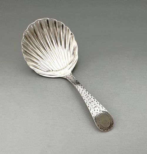 A Charming 18th Century Silver Caddy Spoon