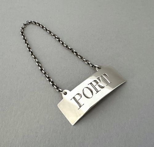 A Rare 18th Century Scottish Silver Port Decanter Label