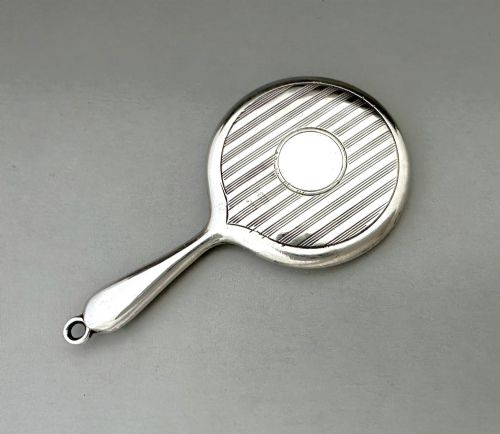 A Stylish Silver Chatelaine or Handbag Mirror