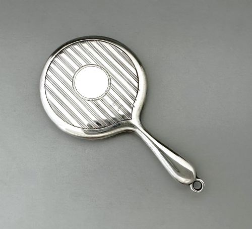 fig 1. A Stylish Silver Chatelaine Or Handbag Mirror