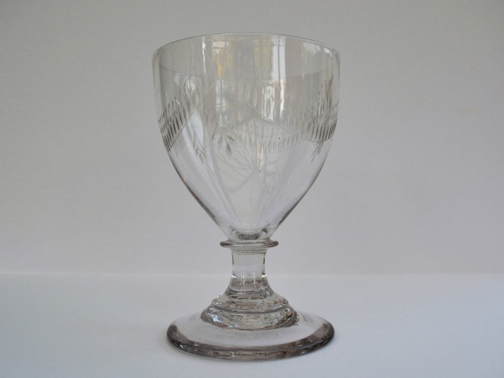 A handsome Swag-engraved Georgian glass rummer.