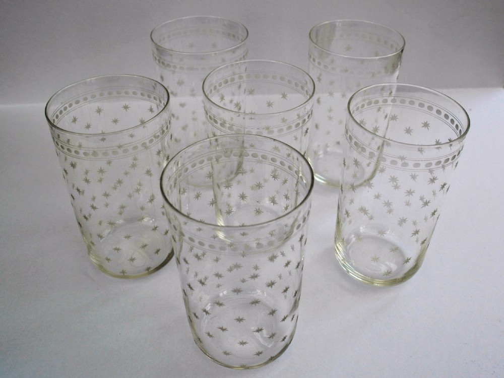 A fabulous set of six late Victorian water glasses