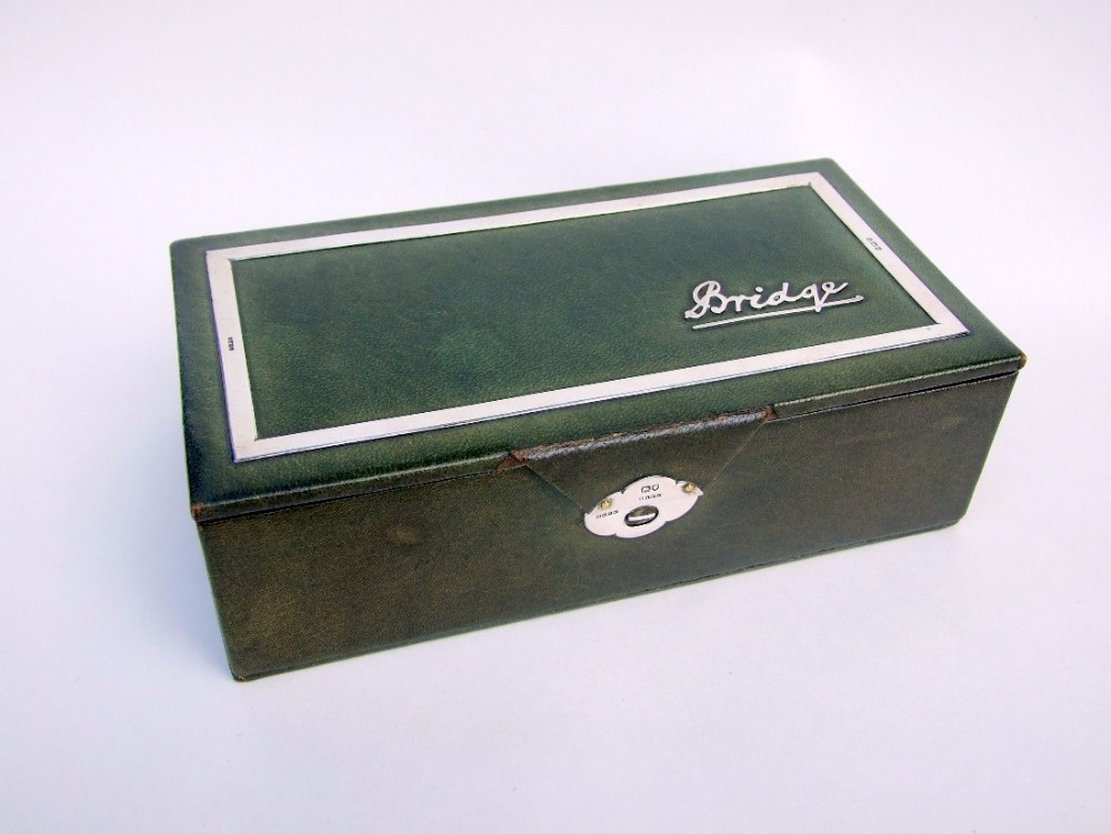 A superb Edwardian silver mounted Bridge box.