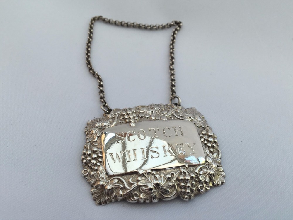 An excellent Victorian Scotch Whiskey Decanter Label