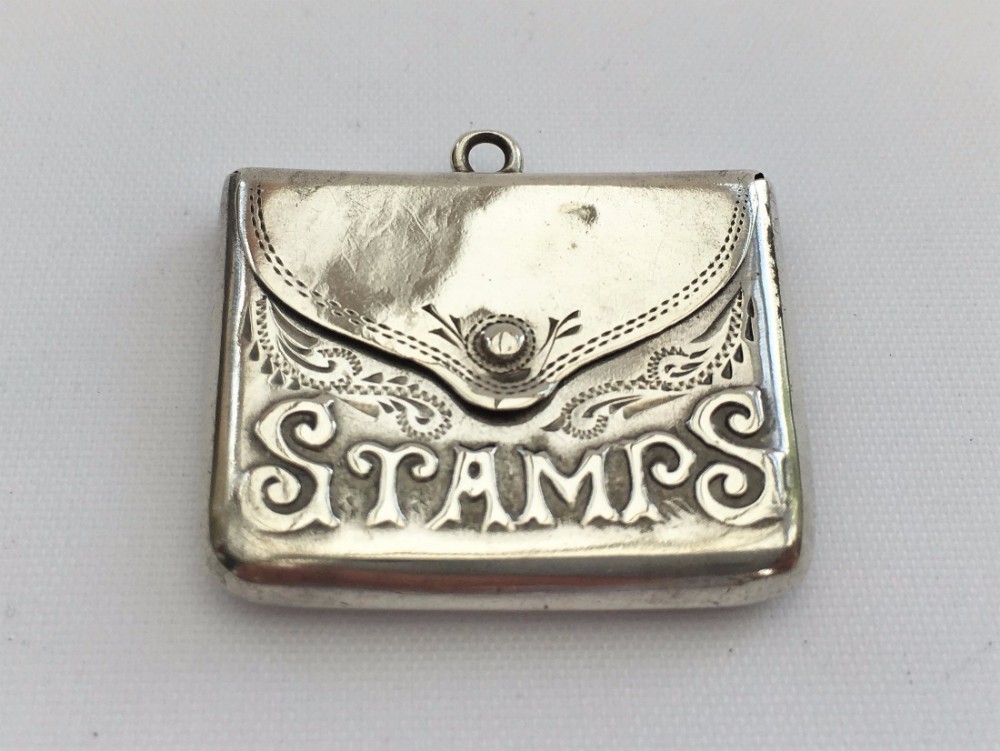 A lovely Edwardian silver stamp case.