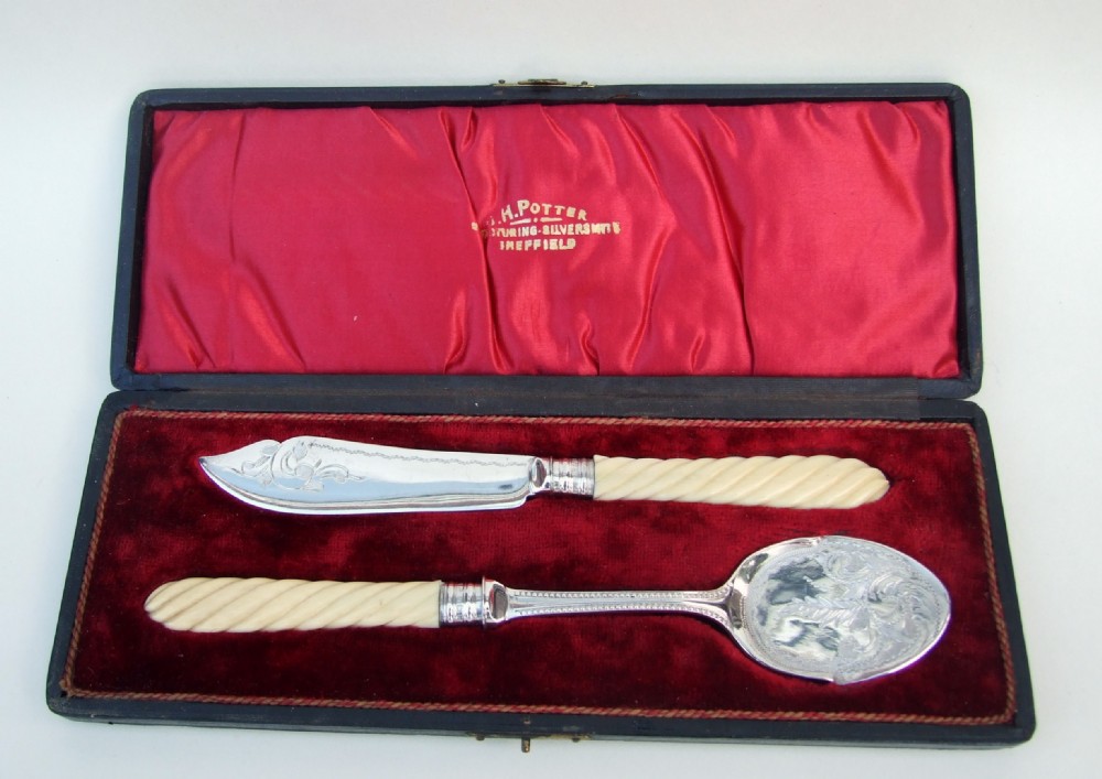 A charming Victorian silver plated afternoon tea duo, with hallmarked silver ferrules
