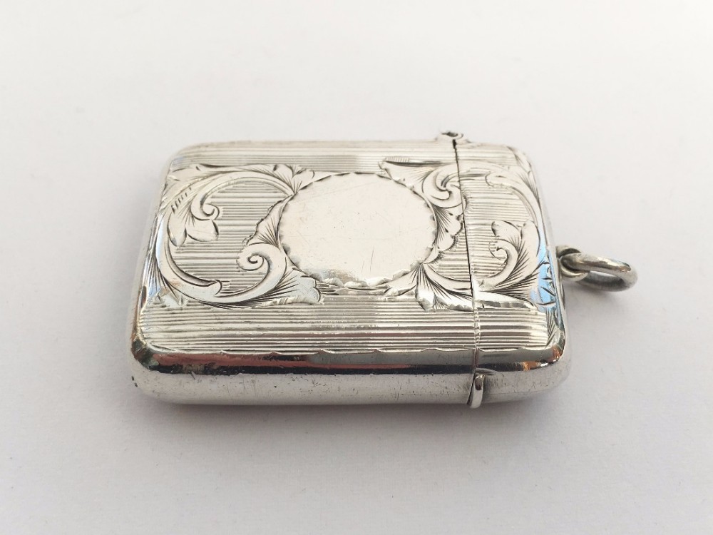 A superior engraved victorian silver vesta