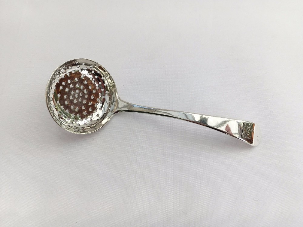 A rare 18th Century Silver Spice Sifter Spoon