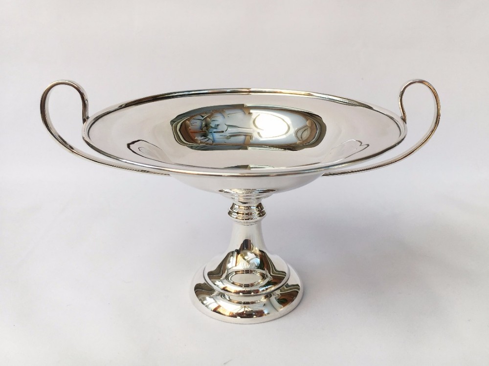A handsome Edwardian silver pedestal dish.