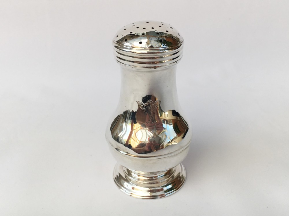 A rare George II silver Muffineer.