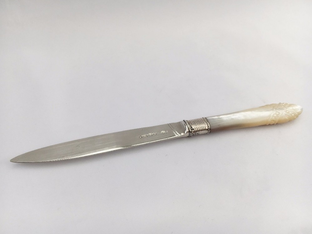 An excellent Victorian silver bladed letter opener.