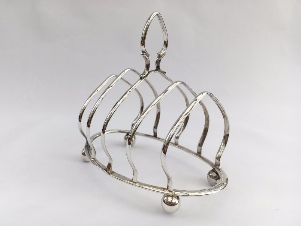 A good Art Deco silver toast rack.