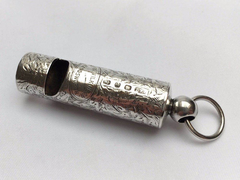 A superb large Victorian silver whistle.