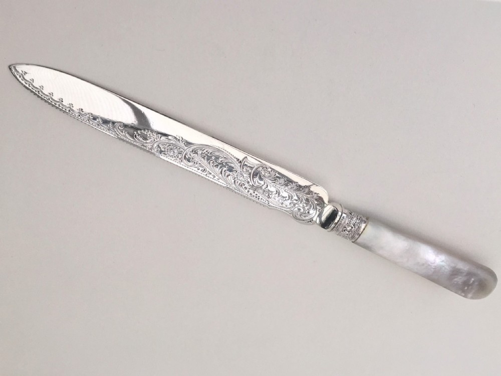A gorgeous Edwardian silver bladed Wedding Cake knife.