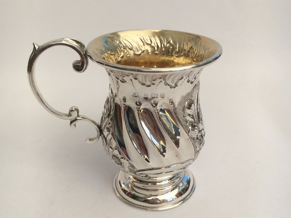 A charming Victorian silver Christening mug.