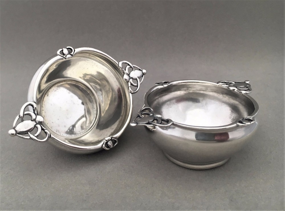 A charming pair of Silver Art Nouveau style salts.