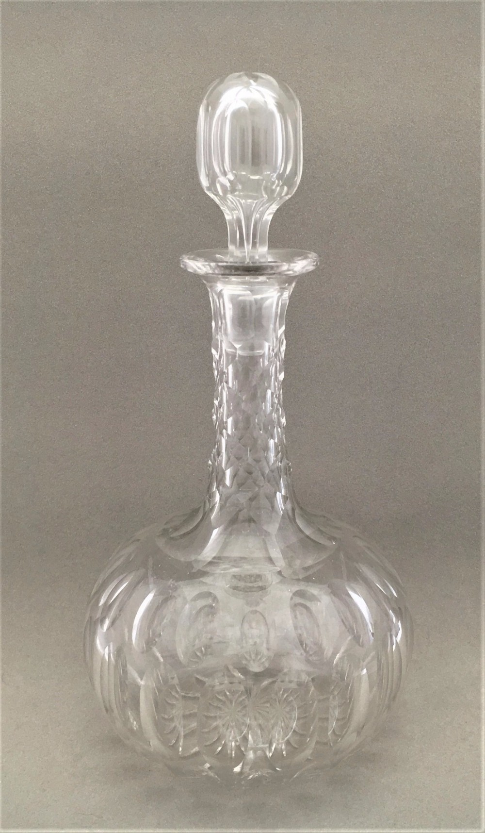 A fabulous mid Victorian thumbnail cut decanter