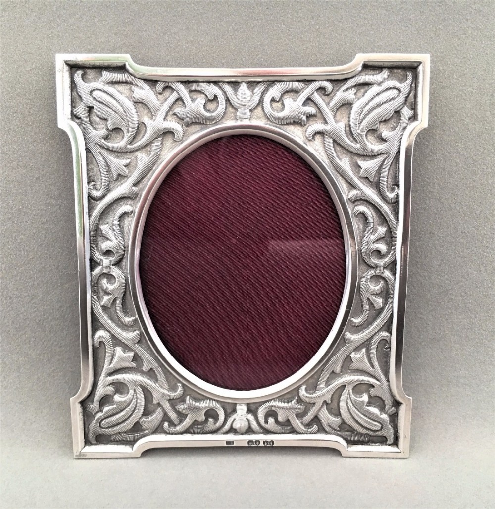 An unusual Victorian silver photo frame.