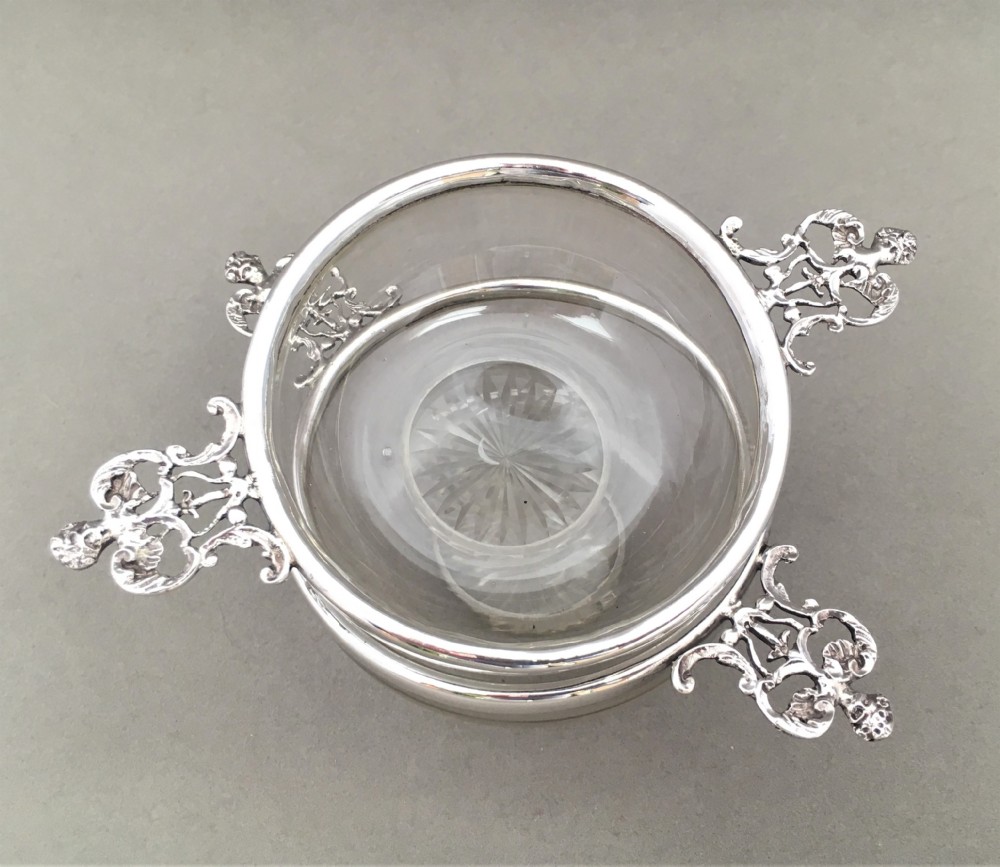 A pair of silver mounted Victorian trinket dishes. View II