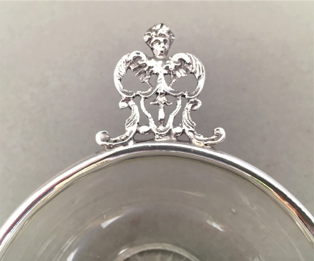 A pair of silver mounted Victorian trinket dishes. View V