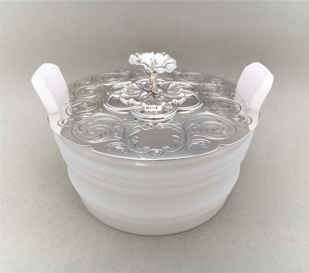 A wonderful early Victorian silver lidded butter dish