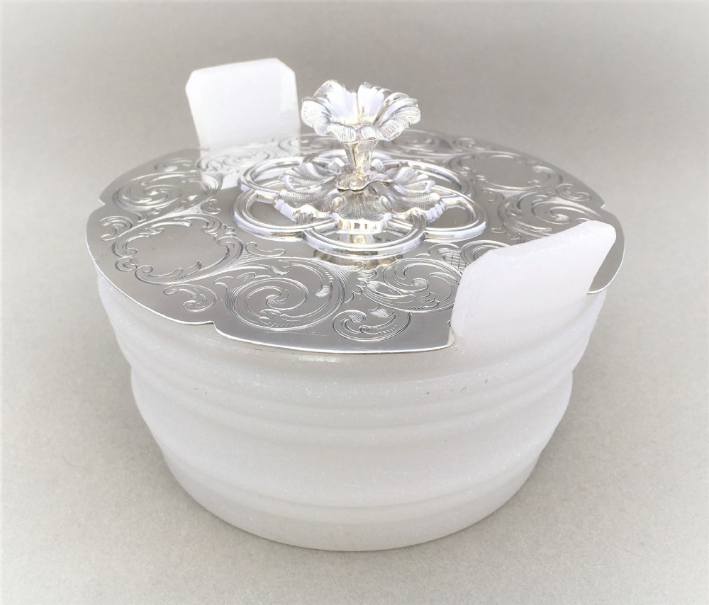 A wonderful early Victorian silver lidded butter dish View II
