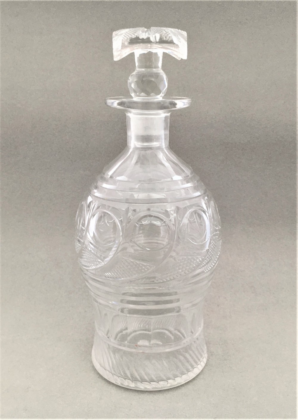 A handsome cut glass Victorian decanter