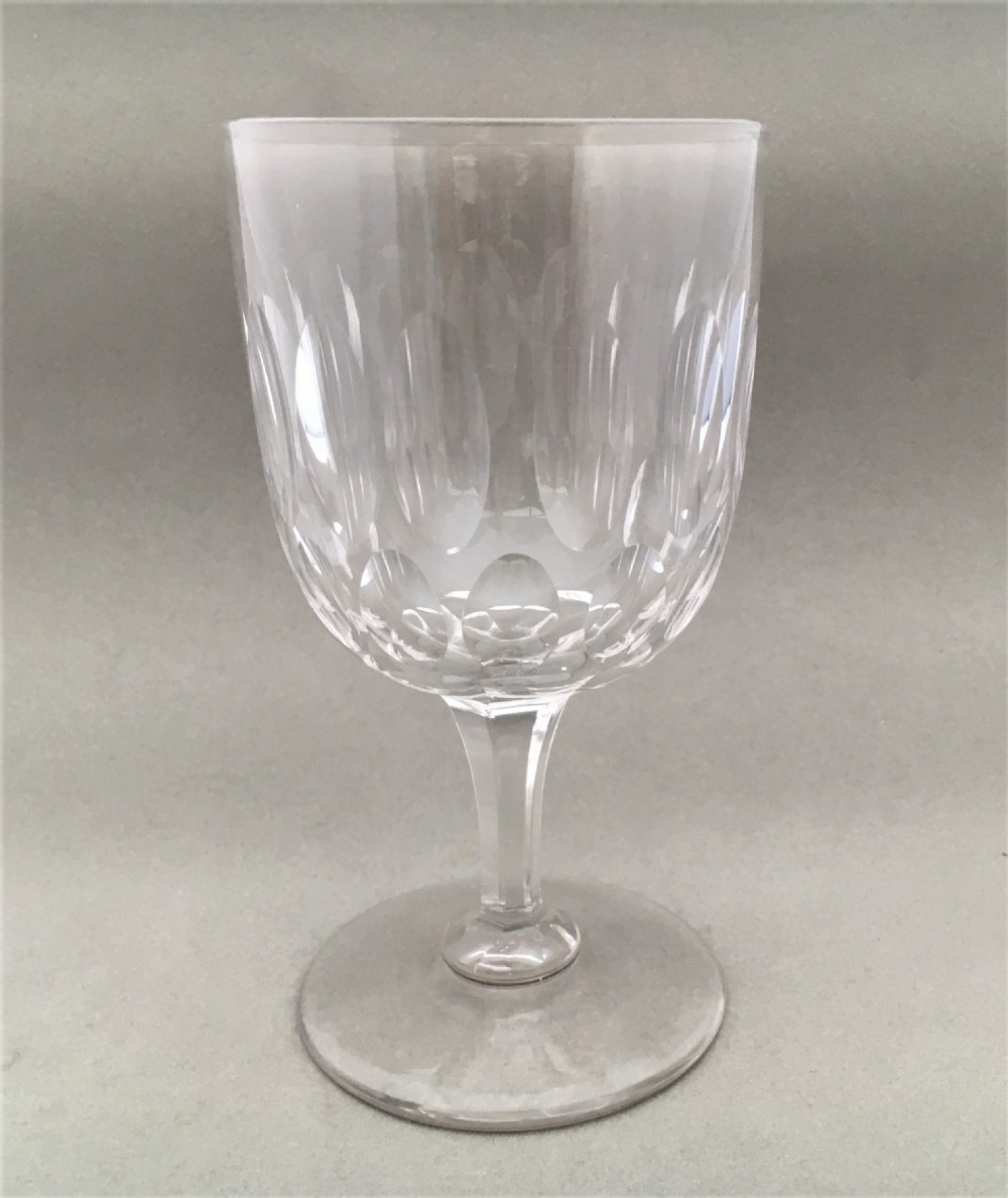 A handsome Victorian thumbnail cut large wine goblet