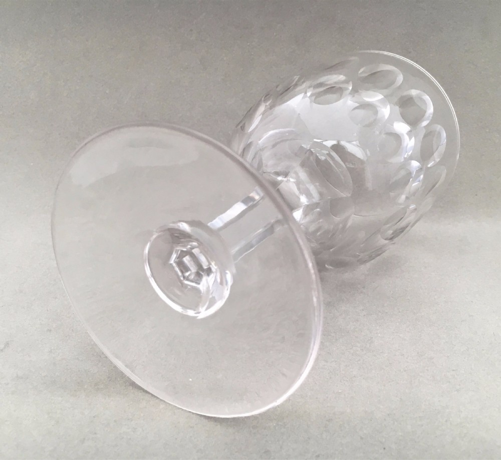 A handsome Victorian thumbnail cut large wine goblet View IV