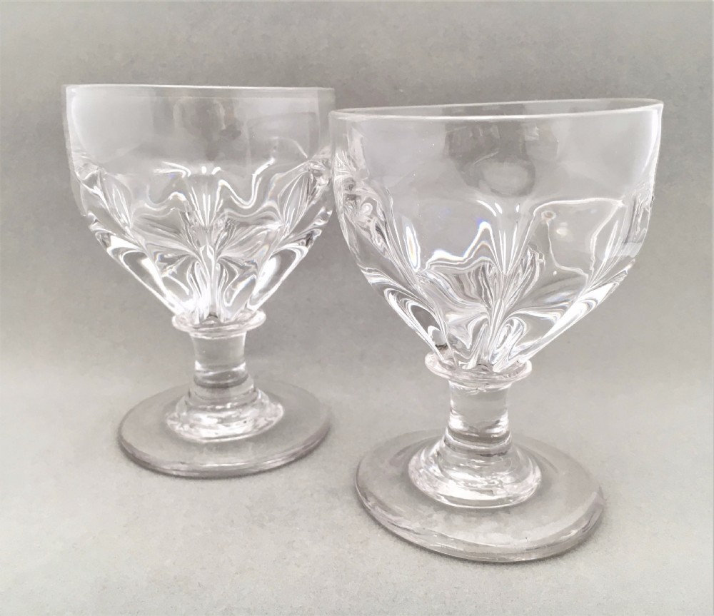 A splendid pair of heavy wrythen early Victorian goblets