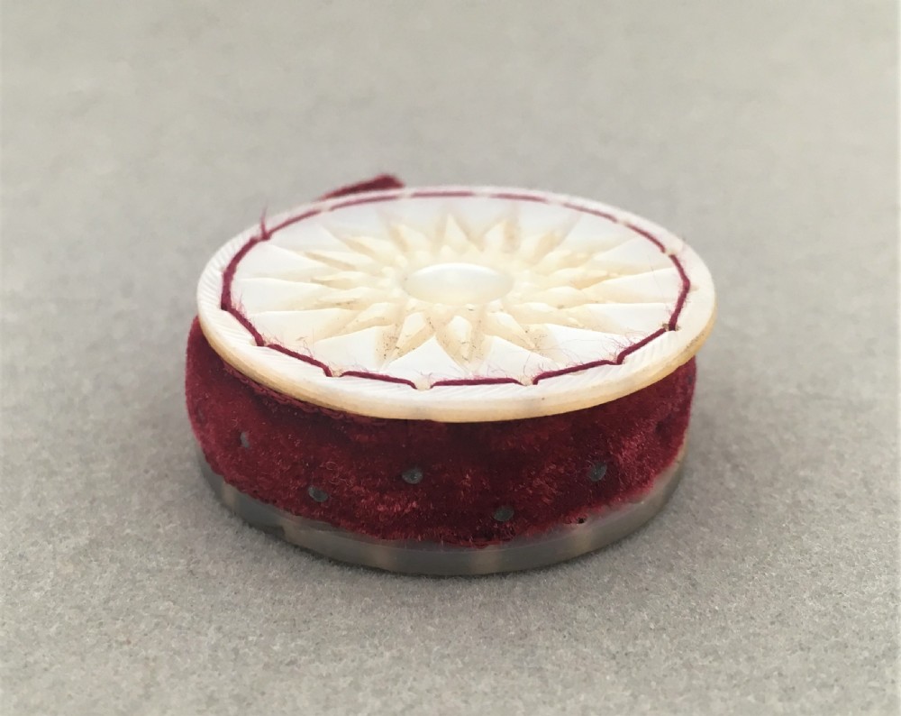 A Charming Victorian Mother of pearl pin cushion View V