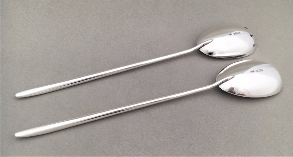 A Stylish pair of Victorian silver salad servers View V