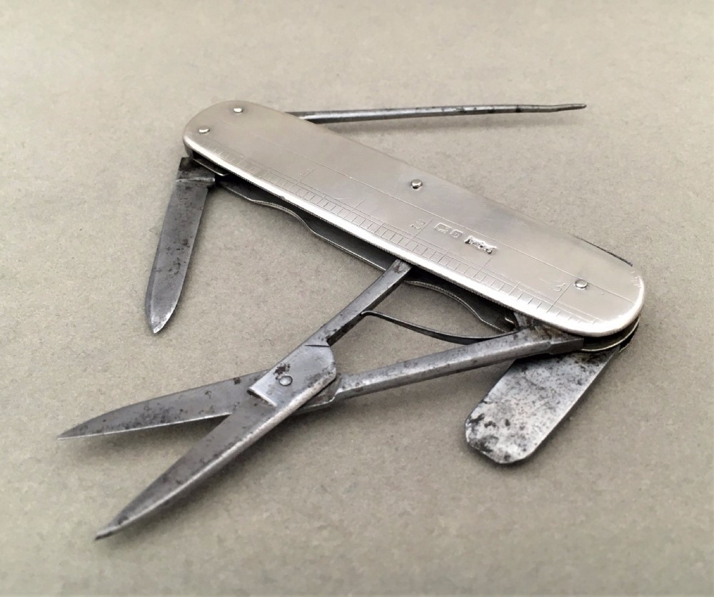 A rare George V silver swiss army knife